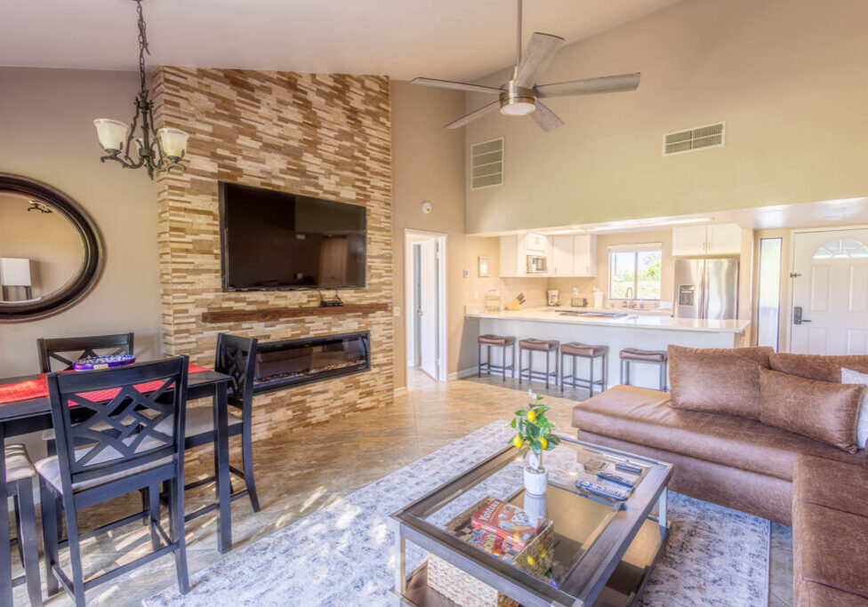 living room overlooking kitchen