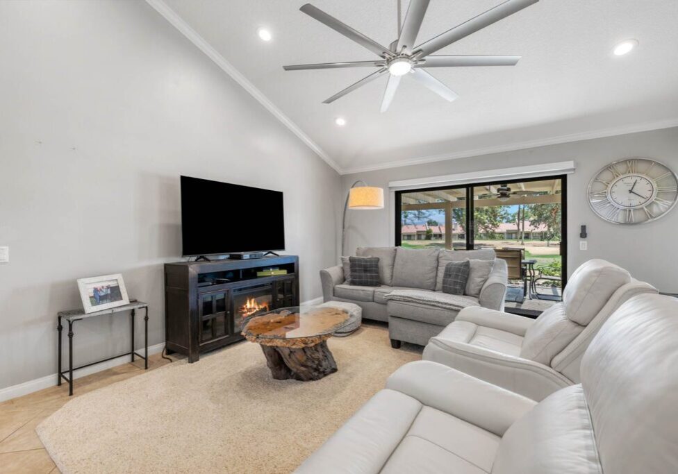 living area with view to patio